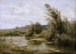 Карлос де Хаэс. Пейзаж с прудом.